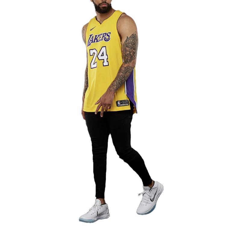 Nike Аутентичная игровая форма NBA Edition, спортивная баскетбольная форма/майка, версия игрока AU, Лейкерс, Коби 24, желтая, мужская, AQ2107-728