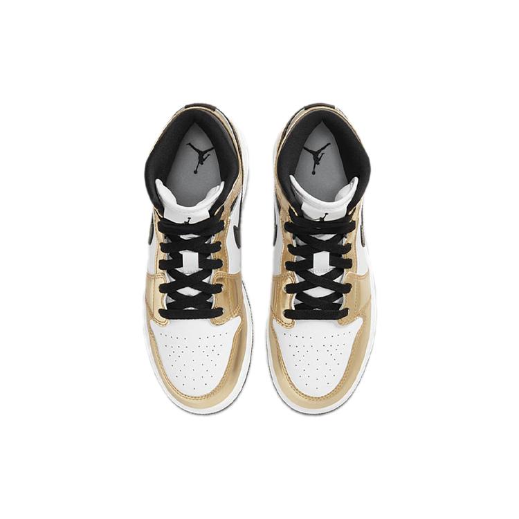 Jordan 1 Mid Металлический Золотой Черный Белый GS DC1420-700