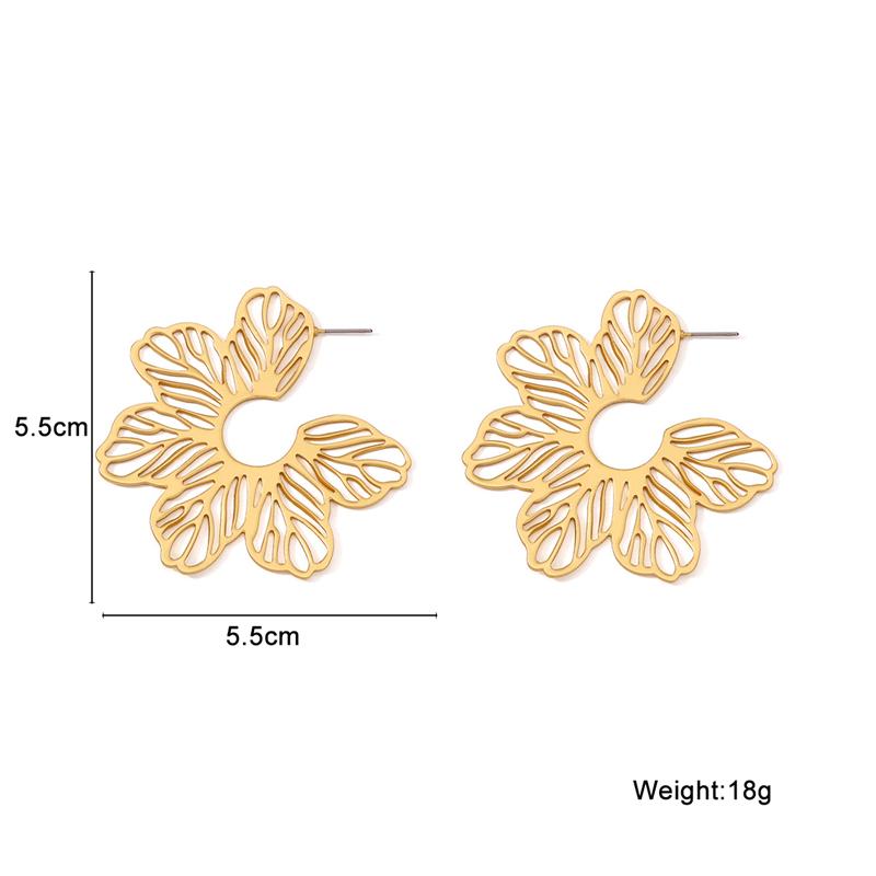 Креативные полые большие металлические серьги-подвески в виде листьев цветов для женщин, новые преувеличенные темпераментные золотые украшения индивидуального цвета