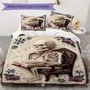 Thinker Skull Pattern Bedding uilt Set uilt Cover Pillowcase Home Decoration Birthday Gift (1 * duvet cover + 2 * pillowcase  without core)