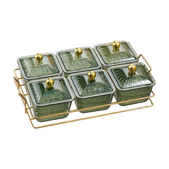 Поднос для орехов и конфет с крышками, фруктовая тарелка с пластиковым отделением, демонстрационная тарелка для закусок, раздельные сервировочные миски для закусок