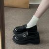 Retro Explosion British Style Heightened Platform Small Leather Shoes Women's 2025 Autumn New French One-pedal Loafers