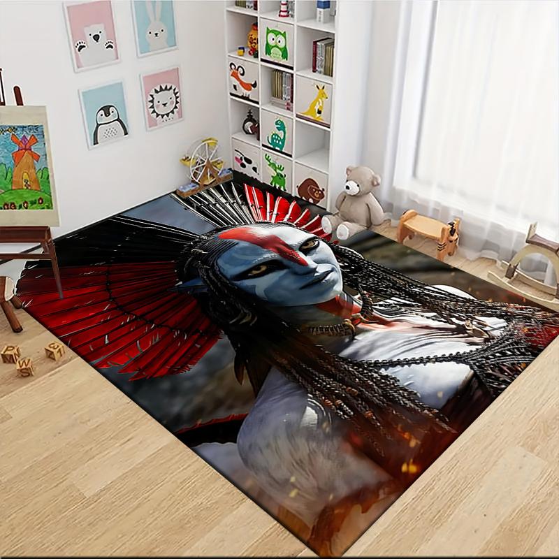 1Pc Alien Warrior Flames Carpet Rug Customizable Soft Washable Antislip Home Living Room Sofa Mats Personalized Rug 0917284