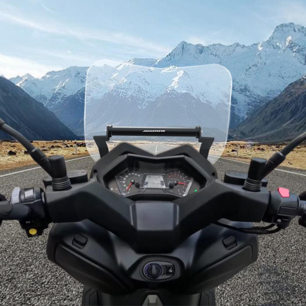 Motorcycle GPS Navigation Plate Bracket For SYM Maxsym 400 MAXSYM400 2021 2022 2023 Aluminum Phone Stand Holder Support Mount