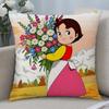 Anime Heidi Peter And Grandpa Cushion Cover Cushion Covers Natural Linen Breathable Sofa Bedroom Decor Pillowcase