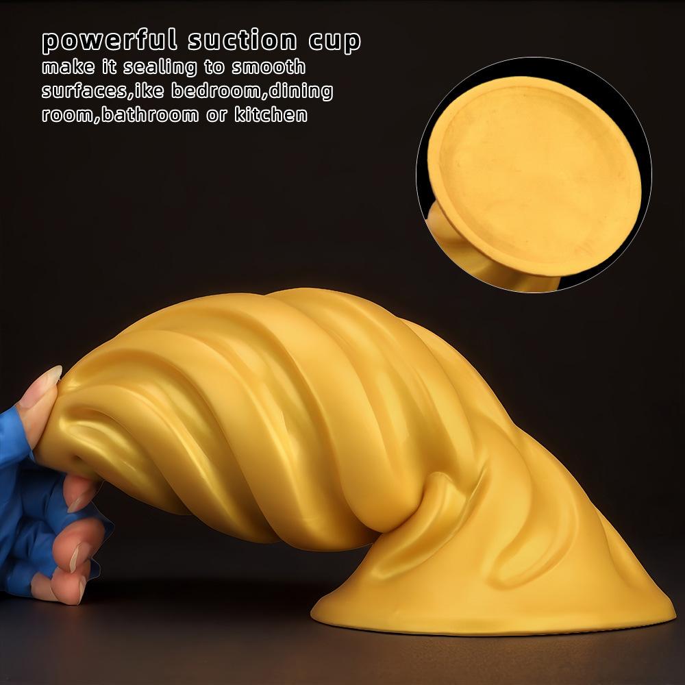 Гигантский Золотой Мягкий Силиконовый Реалистичный Дилдо Анальная Пробка Игрушка для Взрослых Анальный Фистинг Большой Член Пенис