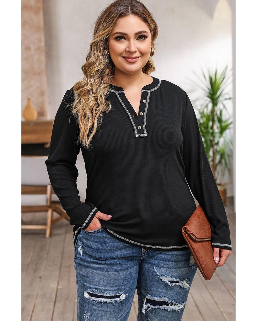 Azura Exchange Контрастный рубчатый топ-хенли