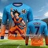 Осенне-зимняя мужская спортивная футболка с длинным рукавом Dragon Ball Z Goku Принт Футбольная майка Дышащая Футбольная майка Футболка
