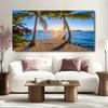 Tropical Sea Beach Posters Palm Tree Silhouettes Sunset Canvas Painting Posters and Prints Wall Art Images Home Decor Cuadros
