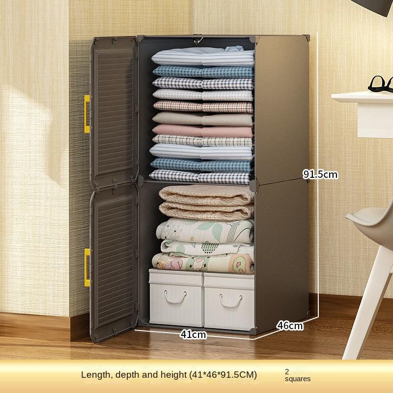 Household Bedroom Wardrobe Furniture Collapsible Assemble Locker Multifunctional Storage Cabinets Dustproof Plastics Cupboard