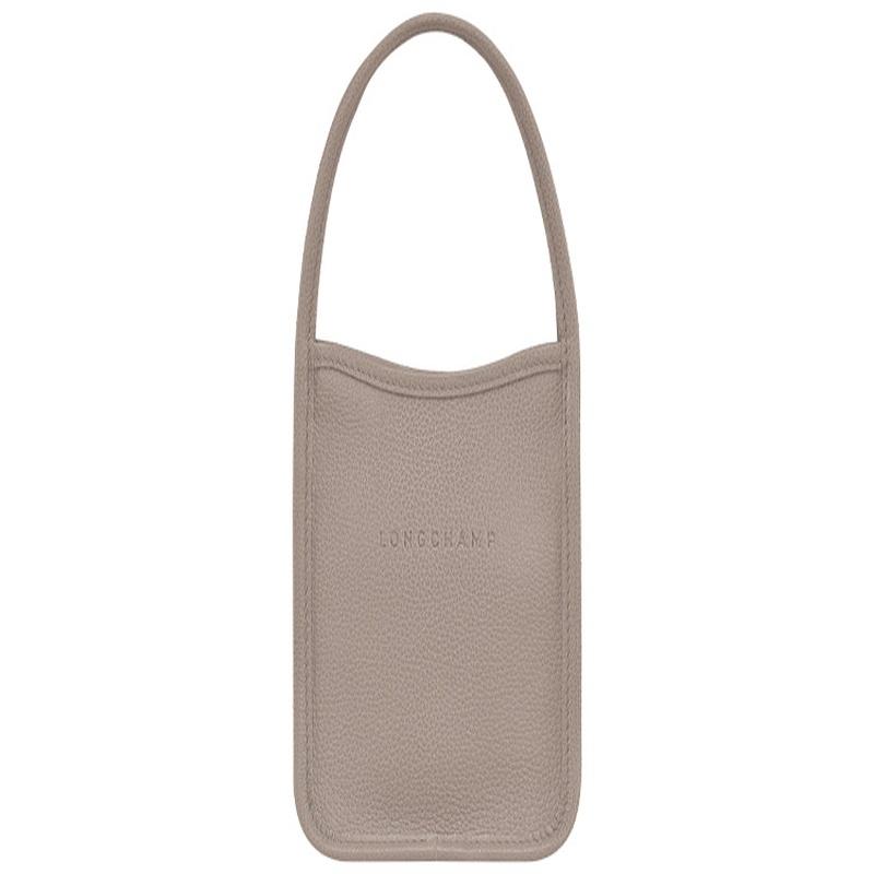 Longchamp Le Foulonné 14 однотонный открытая ручка тиснение монограммы коровья кожа органайзер сумка очень маленький женский цвет голубиный серый 10186021P55