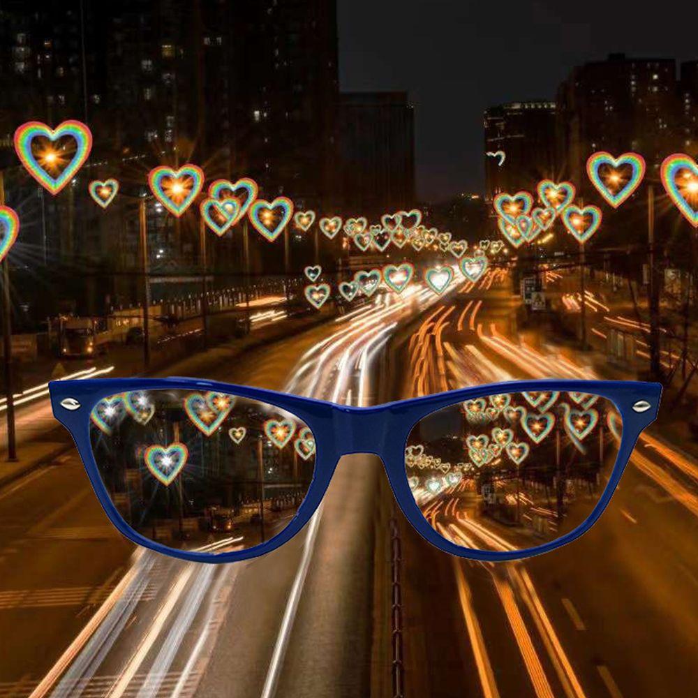 Frame Special Effects Heart Effect Glasses Night PC Glasses Eyewear Accessories Women Sunglasses