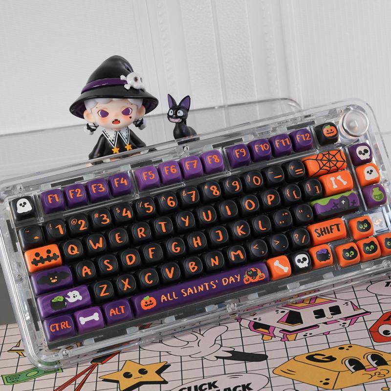 130 Keys Halloween MOA Profile Custom Keyboard Keycaps Dye Sublimation PBT Keycaps for Cherry MX Switches Mechanical Keyboard