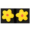 [R6391] - Handmade 'Colombine & Harlequin' Earrings Yellow (flower) - 10 Mm