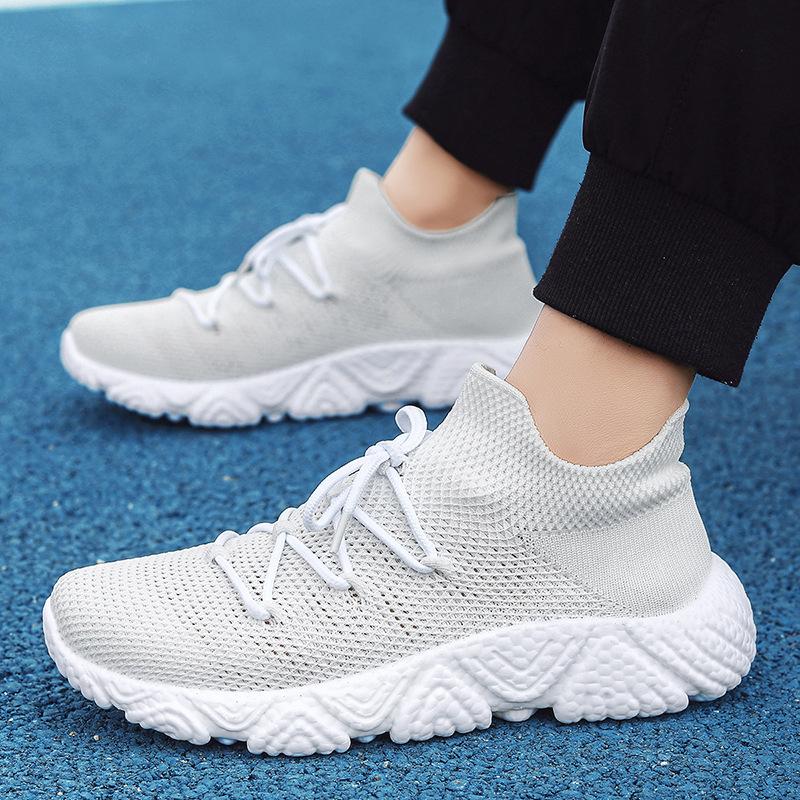 Новые весенне-летние спортивные туфли на платформе, дышащая сетка Flyknit, парные туфли, уличные повседневные носки-обувь