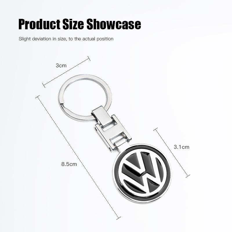 Valve Stems Caps 3D Metal/Leather Car Logo Key Chain Keyring Auto Interiors Accessorie For Volkswagen VW Rline Passat Polo Arteo LB0