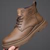 Классические кожаные мужские ботильоны Модные мужские высокие кроссовки Новые ботинки для активного отдыха и походов Удобные мужские повседневные боты Мотоциклетные ботинки