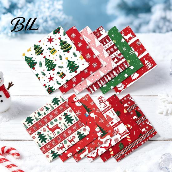 Journaling Craft Paper 12 Sheet Christmas Scrapbook Paper, Winter Holiday 5.9 x Inch Tree Snowflake Seasonal Sheets Snowman Decorative Cardstock