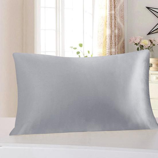 Pillowcase Pillow Cushion Cover with Zipper Solid Color Friendly To Skin Wear Resistant Washable Easy-care Faux Silk Cushion Case Pillowslip