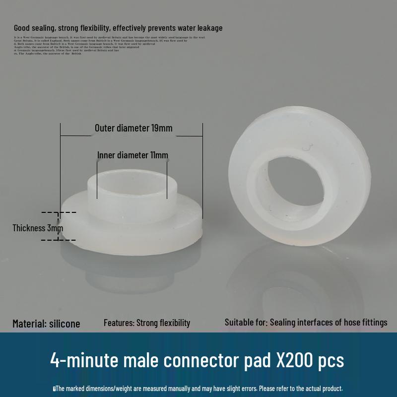 Silicone rubber gasket for 4-minute water heater: flat sealing ring, shower inlet pipe, 6-point, 1-inch water meter.