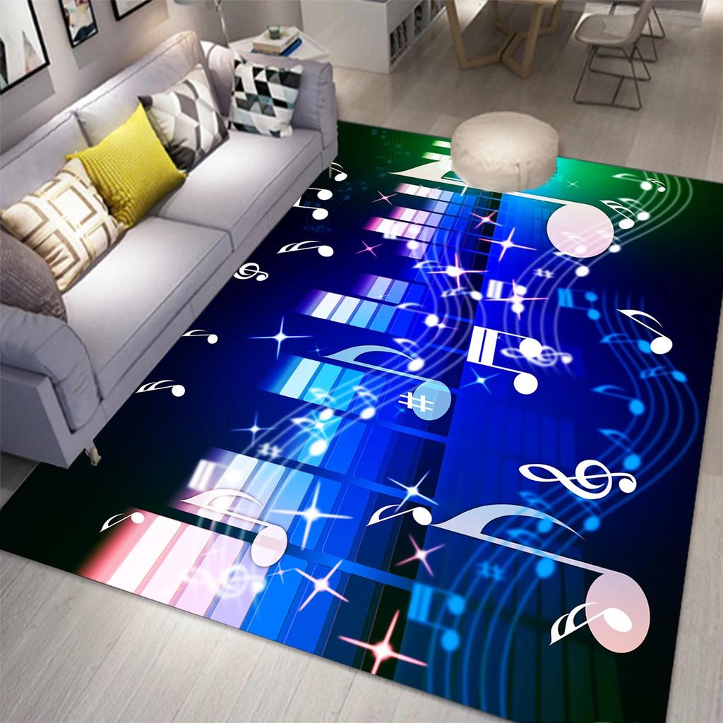 Music Note Carpet for Living Room Bedroom Hallway Balcony Entrance Doormat Floor Mat Large Soft Anti-slip Area Rug Home Decor