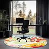 Winnie Printed Round Rug Carpet Chair Rug Area Rug Entryway Doormats,for Office Chair Living Room Bedroom Kitchen Room.