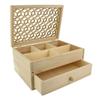 Jewelry Box - ARTEMIO - Openwork Pattern - Wood - Brown - 19.8 X 15 Cm