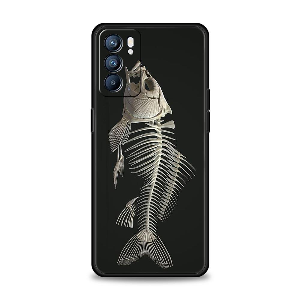 Чехол для телефона "Рыбья кость" для Oppo A17 A31 A54 A57 A78 A79 A98 Find X5 X6 Reno 6 7 8 10 11 12 13 F Pro 5G Мягкий ТПУ Чехол Fundas Capas