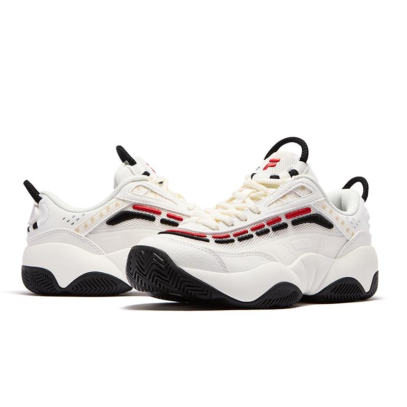 Fila Fusion Обувь с огненным пламенем Модная обертка Низкие ретро-баскетбольные кроссовки Женская кроссовка Белый Черный T12W533203FSA