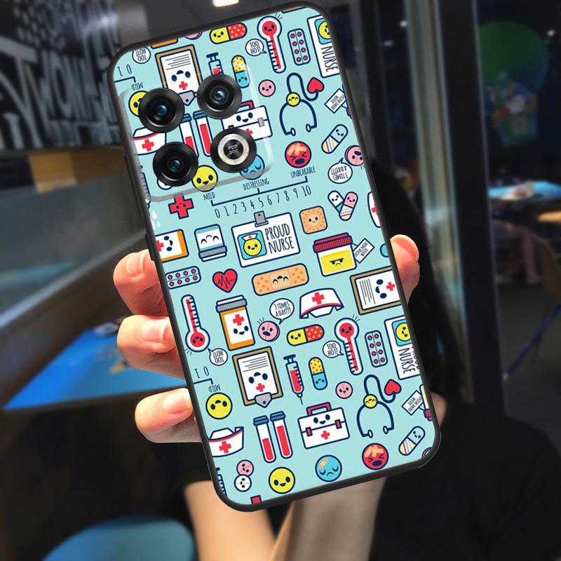 Стетоскоп Сердце Медсестра Медсестра Funda Для OnePlus 13R 13 12 R 11 9 10 Pro 8T 9RT 10T OnePlus Nord CE 4 2 3 Lite N20 N30 Чехол