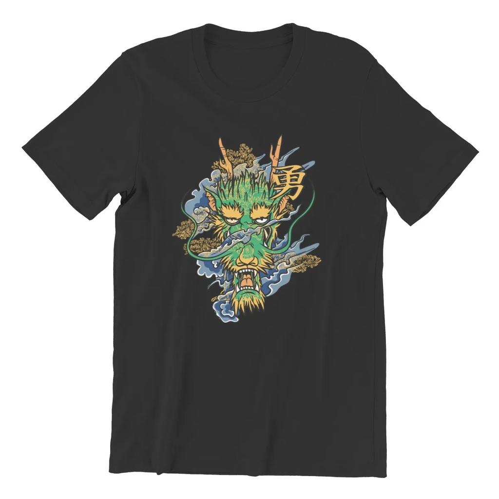 T-shirt Yokai Mighty Green Dragon Spirit Funny Punk Cotton Tshirt Tees Tops Harajuku Streetwear Unisex