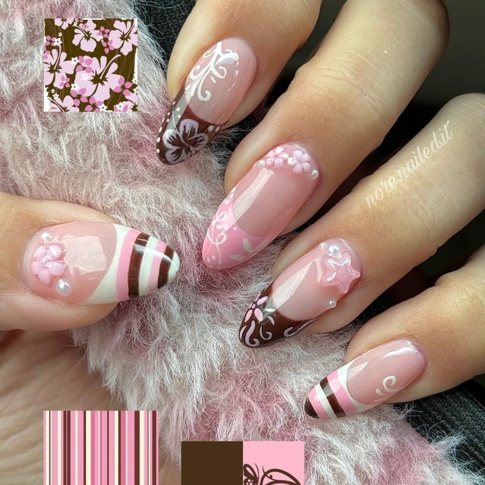 24Pcs 3D Gel False Nail Full Cover Fake Nail Tips French Press on Nails Women