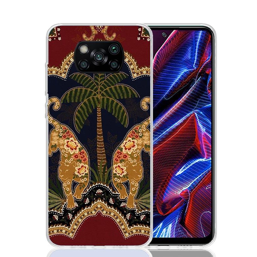 African Style Fabric Pattern Phone Case For Xiaomi Poco F7 Ultra X7 X6 Pro X5 Redmi 15 15C 13 13C 12 12C 10 10A 10C 9 9A 9C 9T S