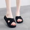 Женские тапочки и сандалии женские черные милые кавайные шлепанцы шлепанцы туфли внешняя высота натуральная кожа VIP премиум распродажа