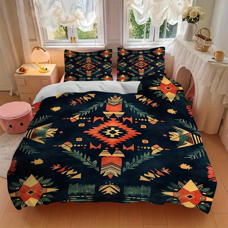 3pcs Navajo Pattern Soft Comfortable Bedding set, For Bedroom, Guest Room And Dorm, All - Season Use, High-Definition Printing126