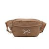Mori small fresh bow crossbody breast bag cute versatile light riding fanny pack Korean niche mobile phone bag women