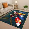 3D Retro Game Rockman Mega Man Living Room Non-Slip Area Rug Soft Carpet for Bedroom Playroom Sofa,Easy Clean Home Decor Doormat