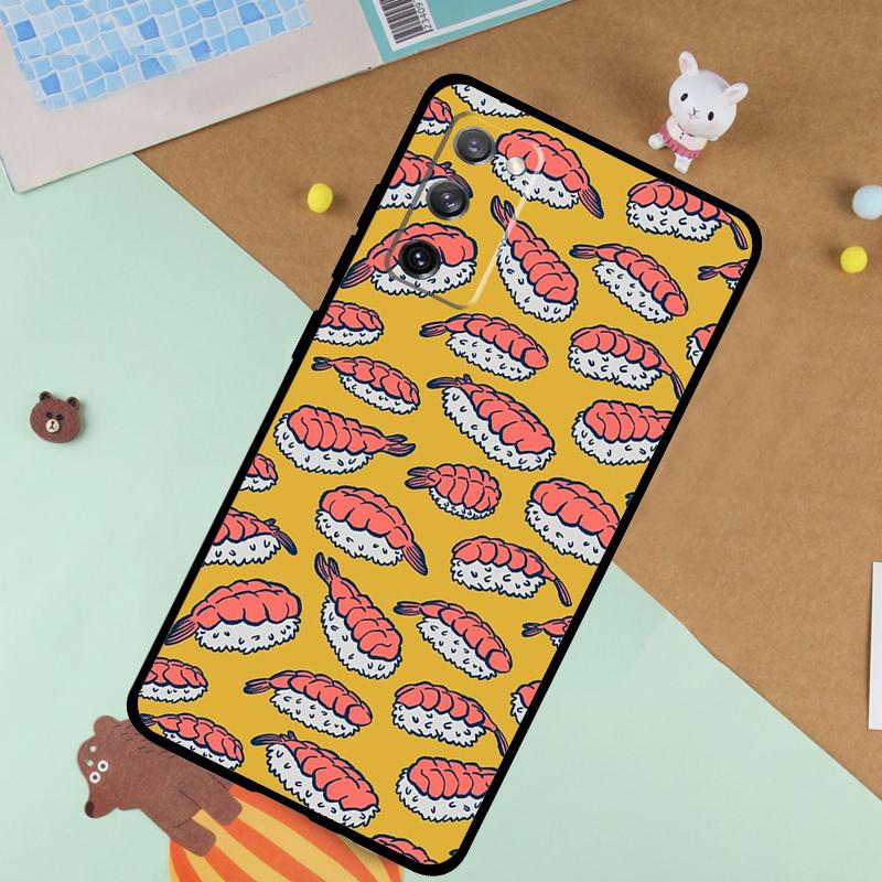 Food Sushi Soft Case For Samsung Galaxy S25 Ultra S9 S10 S20 FE S21 S22 S23 Plus S24 Ultra Funda Cover