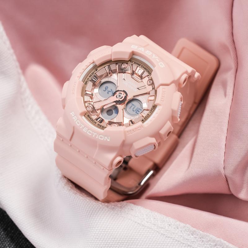Casio Серия BABY-G Единорог Доступен Подарочная коробка Ночной Бег Эльф Спорт и Отдых Кварцевый Механизм Японские и Корейские Часы Женские BA-130-4APRD