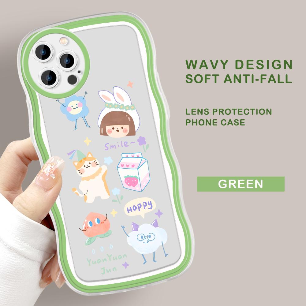 Модный мягкий волнистый чехол для телефона с полным покрытием, защита камеры, противоударный чехол для iPhone Huawei Honor Samsung Xiaomi Redmi OPPO Realme Vivo Infinix Tecno