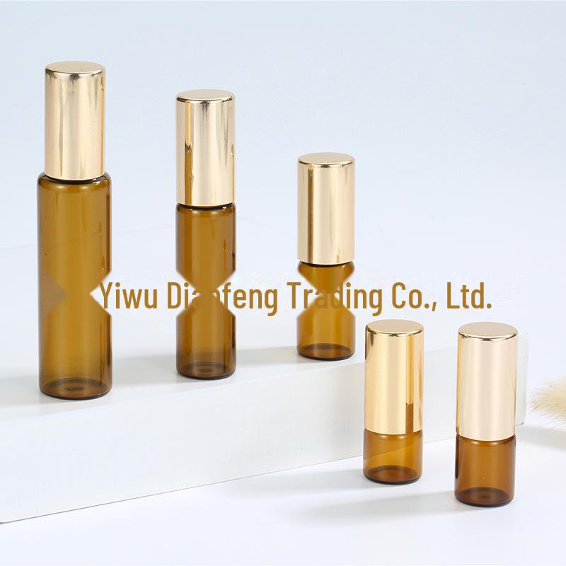 1 мл-10 мл коричневый стеклянный флакон для эфирного масла со стальным роликовым шариком