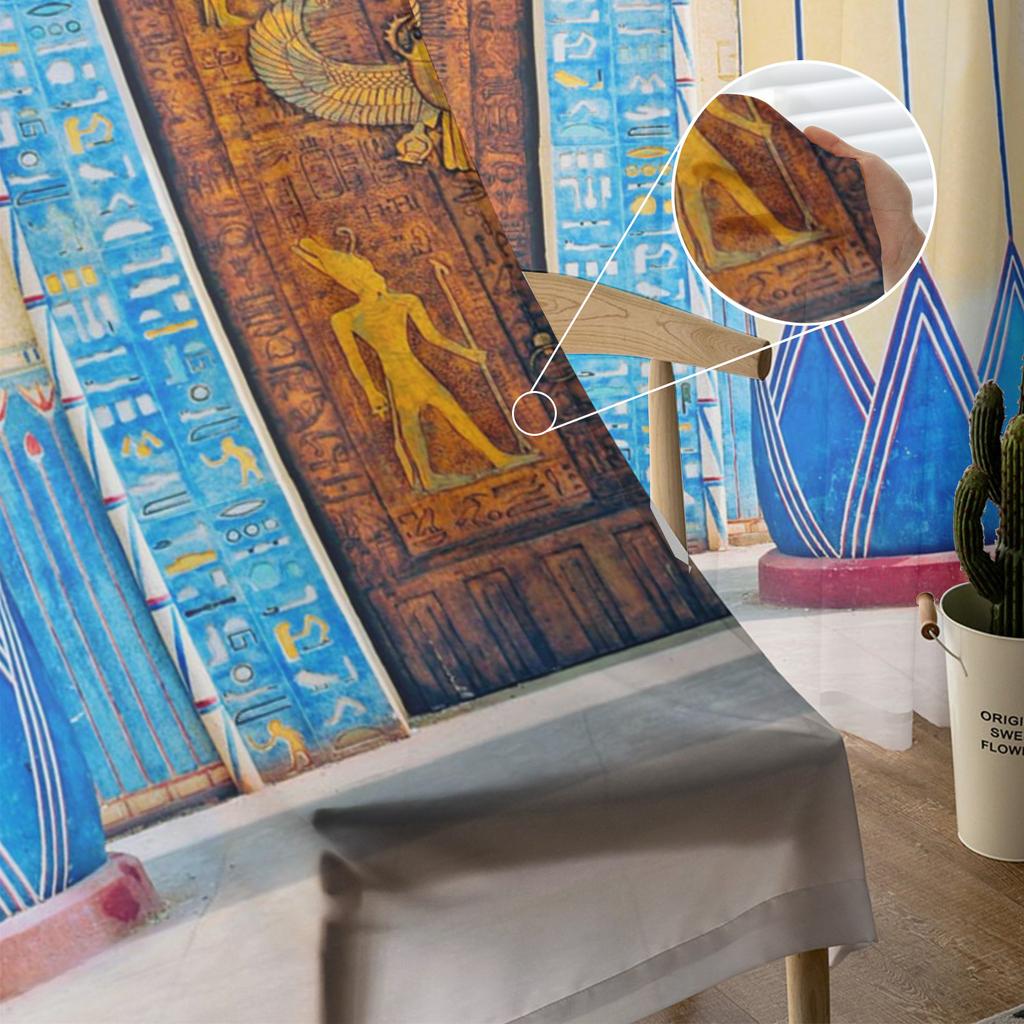 Тюлевые шторы с древней египетской архитектурой для гостиной, кухни, спальни, декор, прозрачная вуаль, шифоновые оконные шторы