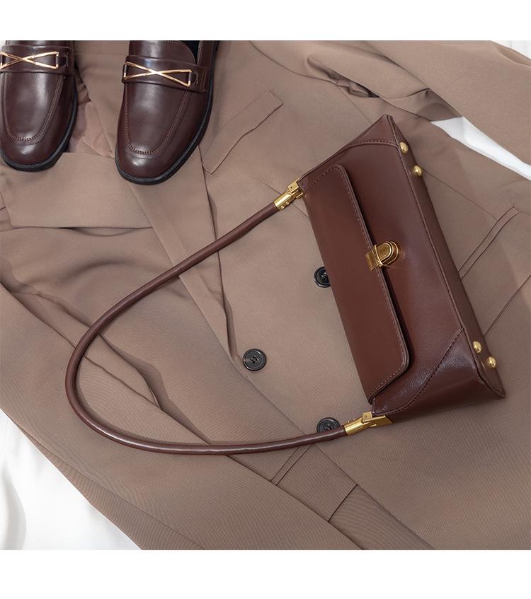 Сумка-багет в стиле ретро 2025 года для ношения под мышкой: Универсальная высококлассная наплечная сумка-коробка