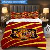 3PCS Spain's Royal Emblem Printed Soft Bedding Set,Including 1pc Duvet Cover And 2pcs Pillowcases Perfect for Bedroom, Dormitory, Fan gift