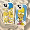 Чехол для телефона Simpsons с анимацией для взрослых для iPhone 16 15 14 13 12 11 Pro Max Plus Кожаный чехол