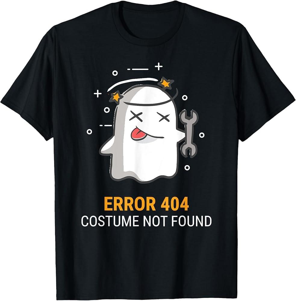 Ошибка 404 Костюм не найден Легкая футболка с привидением на Хэллоуин