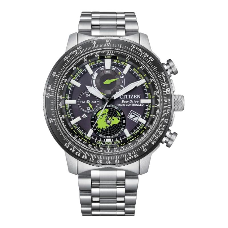 Citizen Серия PROMASTER Спортивные Часы Кварцевые Нержавеющая Сталь Стальной Ремешок Мужские Черный Циферблат BY3006-53E