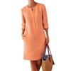 Fashion Women Half Sleeve Solid Short Dress Summer Casual Kaftan Tunic Sundress Without Pockets