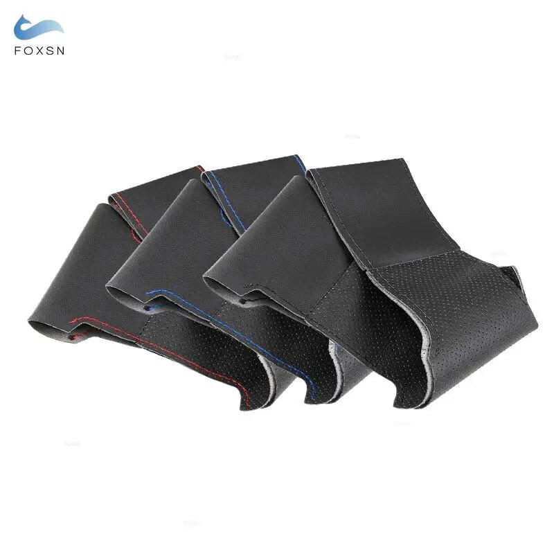 Для Mercedes Benz A45 AMG W176 C63 W204 CLA C117 CLS S-модель 2011-2016 ручная оплетка автомобильного чехла на руль защитная кожаная отделка