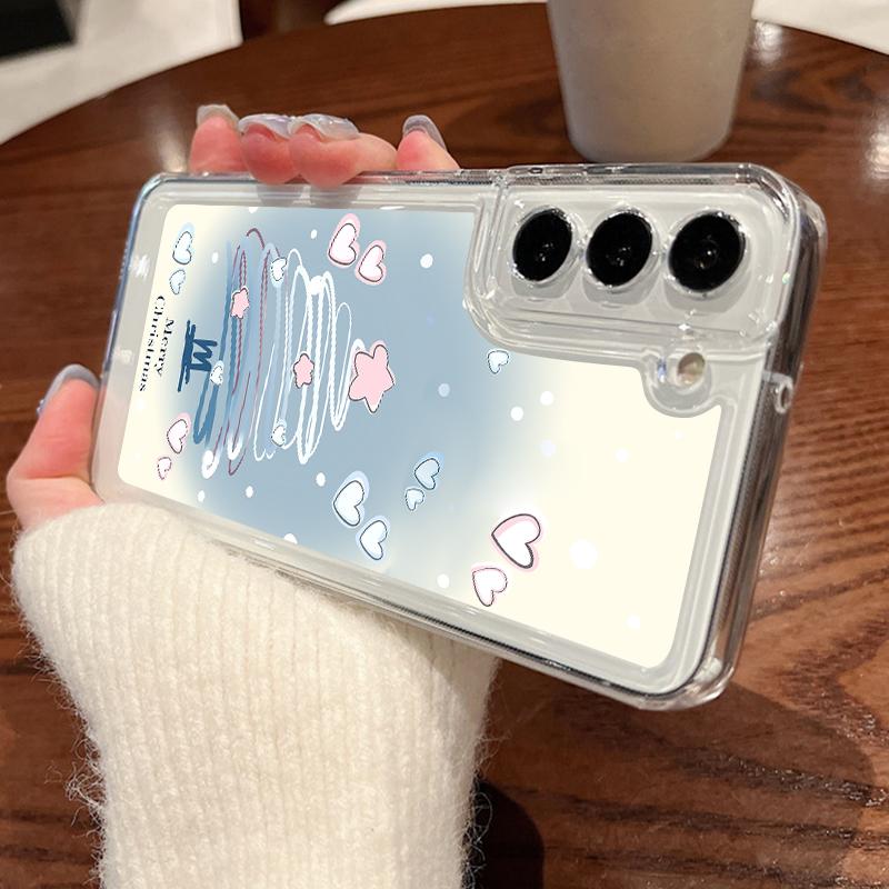 Чехол с принтом рождественской елки для Samsung Galaxy S25 S24 S22 Ultra S23 S24 FE A17 A56 A16 A36 A26 A55 A15 A25 A54 5G Прозрачный Мягкий ТПУ Чехол для телефона